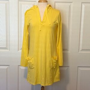 Coolibar Sunny Yellow Hooded Swim Cover-Up - Medium